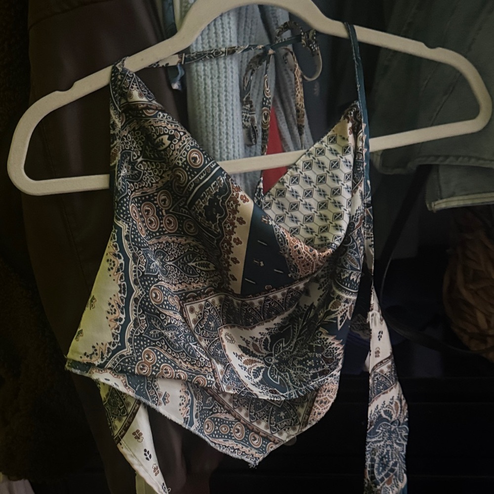 shein Paisley Print Halter Top
